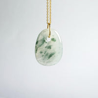 Highly Translucent Icy and Bluish Green Jadeite "Icy Money Bag" Pendant (JAB001283) 2