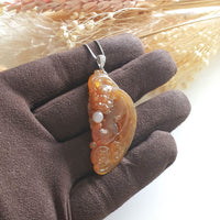 Good Translucency Brilliant Orangey Red Jadeite "Auspicious Bat" Pendant (JAB004508) 1