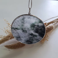 Highly Translucent Icy Black with Green Jadeite "The Ink Painting" Pendant (JAB006264) 4