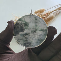 Highly Translucent Icy Black with Green Jadeite "The Ink Painting" Pendant (JAB006264) 7