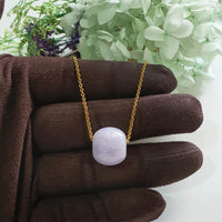 Translucent Bright Lavender Jadeite “Barrel” Pendant (JAB004414)