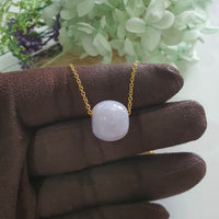 Translucent Bright Lavender Jadeite “Barrel” Pendant (JAB004414)
