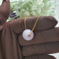 Translucent Bright Lavender Jadeite “Barrel” Pendant (JAB004414)
