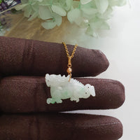 Translucent Green Jadeite "Auspicious Dragon” Pendant (JAB006621)