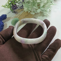 Translucent Pastel Multicolour Jadeite “Autumn's Painted Landscape” Bangle (JAC003518)