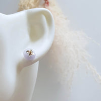 Translucent Lavender Jadeite 'Baby's Breath" Pierced Earrings (JAA000842) 4