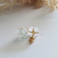 Highly Translucent Icy and Icy Green Jadeite “Meadow Beauty” Pierced Earrings (JAA001093) 5
