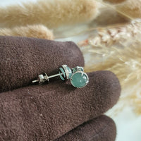 Highly Translucent Icy Blue Jadeite “Cupcakes” Earrings (JAA001331) 6