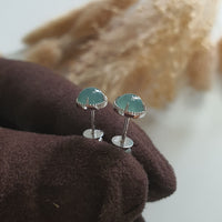 Highly Translucent Icy Blue Jadeite “Cupcakes” Earrings (JAA001331) 2