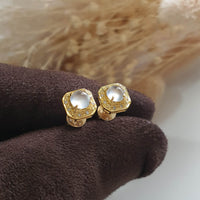 Highly Translucent Icy Jadeite Cabochon Earrings (JAA001410) 2