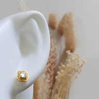 Highly Translucent Icy Jadeite Cabochon Earrings (JAA001410) 5