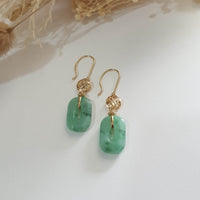 Translucent Green Jadeite “Lucky Clover” Earrings (JAA001479) 1