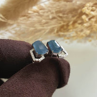 Highly Translucent Icy Jean Blue Jadeite " Glacier Light" Earrings (JAA001579) 2