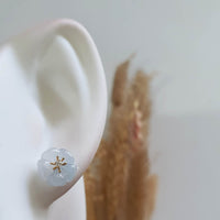 Good Translucency Icy Lavender Jadeite “Cherry Blossom” Earrings (JAA001968) 8