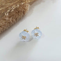 Good Translucency Icy Lavender Jadeite “Cherry Blossom” Earrings (JAA001968) 6