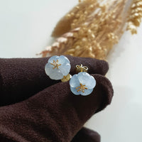Good Translucency Icy Lavender Jadeite “Cherry Blossom” Earrings (JAA001968) 4