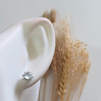 Highly Translucent Icy Jadeite Cabochon "Starburst" Earrings (JAA002058) 8