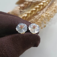 Highly Translucent Icy Jadeite “Cherry Blossom” Earrings (JAA002093) 5