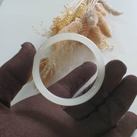 Translucent Icy Colourless Nephrite Bangle (JAC002692) 6