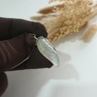 Good Translucent Icy Yellow with Green Jadeite "Auspicious Chilli" Pendant (JAB002844) 3