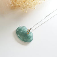 Highly Translucent Icy Bluish Green Jadeite "Ruyi Lock" Pendant (JAB003442) 5