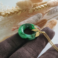 Translucent Brilliant Flower Green Jadeite "Flower Blossom" Pendant (JAB003647) 3
