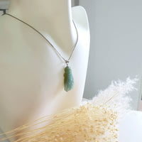 Good Translucency Bluish Green and Yellow "God of Fortune" Pendant (JAB003907) 6