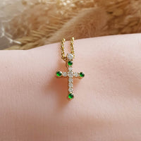 Highly Translucent Imperial Green Jadeite "Diamonds Cross" Pendant (JAB003989) 4