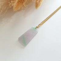 Translucent Lavender and Apple Green Jadeite "Trapezoid Pendant (JAB004037) 1