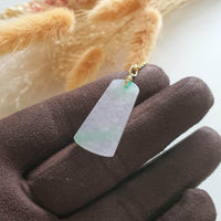 Translucent Lavender and Apple Green Jadeite "Trapezoid Pendant (JAB004037) 3