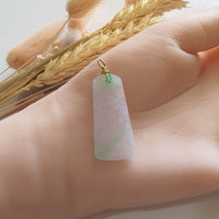 Translucent Lavender and Apple Green Jadeite "Trapezoid Pendant (JAB004037) 4
