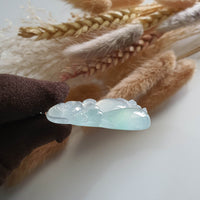Highly Translucent Icy Green Jadeite "Bu Dai - Laughing Buddha" Pendant (JAB004104) 6