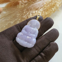 Translucent Sweet Lavender Jadeite "Goddess of Mercy" Pendant (JAB004493) 2