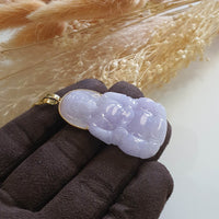 Translucent Sweet Lavender Jadeite "Goddess of Mercy" Pendant (JAB004493) 3