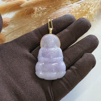 Translucent Sweet Lavender Jadeite "Goddess of Mercy" Pendant (JAB004493) 5