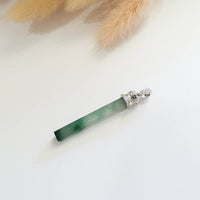 Good Translucency Icy Green Jadeite "Crown Jewel Beam" Pendant (JAB004509) 5