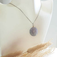 Translucent Icy Lavender and Green Jadeite “Auspicious Coin” Pendant (JAB004623) 8