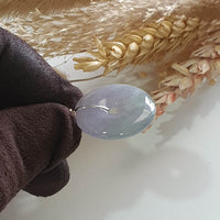 Translucent Icy Lavender and Green Jadeite “Auspicious Coin” Pendant (JAB004623) 2