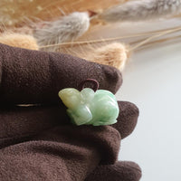 Translucent Yellow and Green Jadeite "Mouse" Pendant (JAB004705) 2