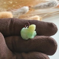 Translucent Yellow and Green Jadeite "Mouse" Pendant (JAB004705) 1