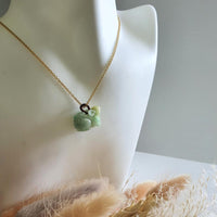 Translucent Yellow and Green Jadeite "Mouse" Pendant (JAB004705) 7