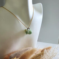 Translucent Yellow and Green Jadeite "Mouse" Pendant (JAB004705) 8