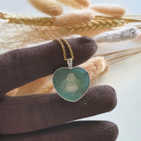 Highly Translucent Icy Bluish Green "Laughing Buddha" Pendant (JAB004816) 1