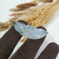 Highly Translucent Icy Jadeite "Celestial Flow" Pendant (JAB004818) 10