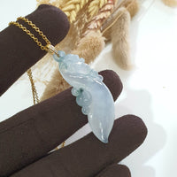 Highly Translucent Icy Jadeite "Celestial Flow" Pendant (JAB004818) 4