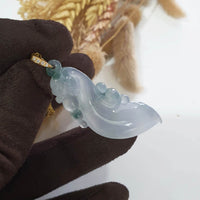 Highly Translucent Icy Jadeite "Celestial Flow" Pendant (JAB004818) 7