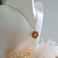 Translucent Brilliant Orange Jadeite “Eternity Knot” Pendant (JAB004994) 4