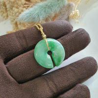 Translucent Bright Green with Brilliant Green Jadeite "Amulet" Pendant (JAB005019) 3