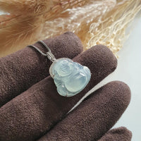 Highly Translucent Icy "Laughing Buddha" Pendant (JAB005045) 2