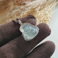 Highly Translucent Icy "Laughing Buddha" Pendant (JAB005045) 4